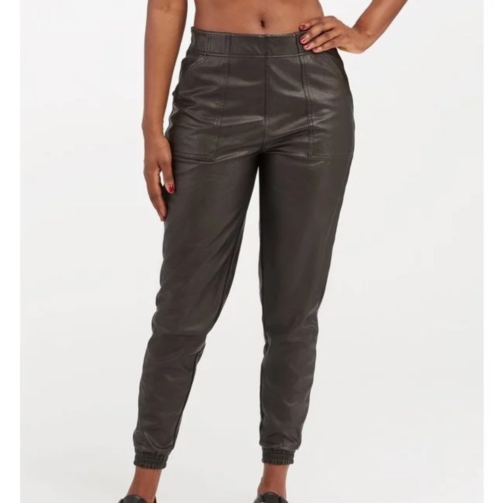 Spanx faux leather joggers